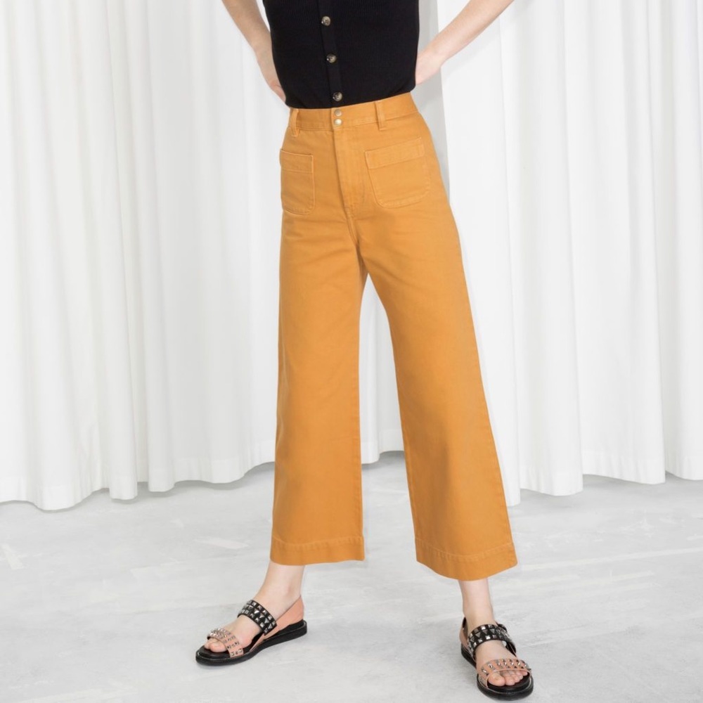 ▫️& Other Stories▫️Wide Leg Yellow Twill Pants